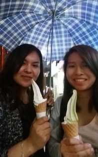 Kritika and I got ice-cream photo of us getting ice-cream