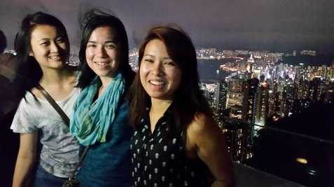 Nikki, Tammy, and me up at Victoria Peak group photo