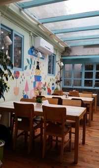 Seatings inside the cute mail cafe seatings inside the cafe