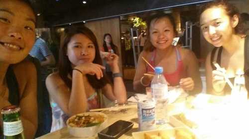 Us enjoying our sushi after a good workout Photo of us