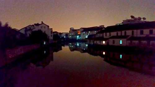 Peaceful night view on my way back to hotel night scenery